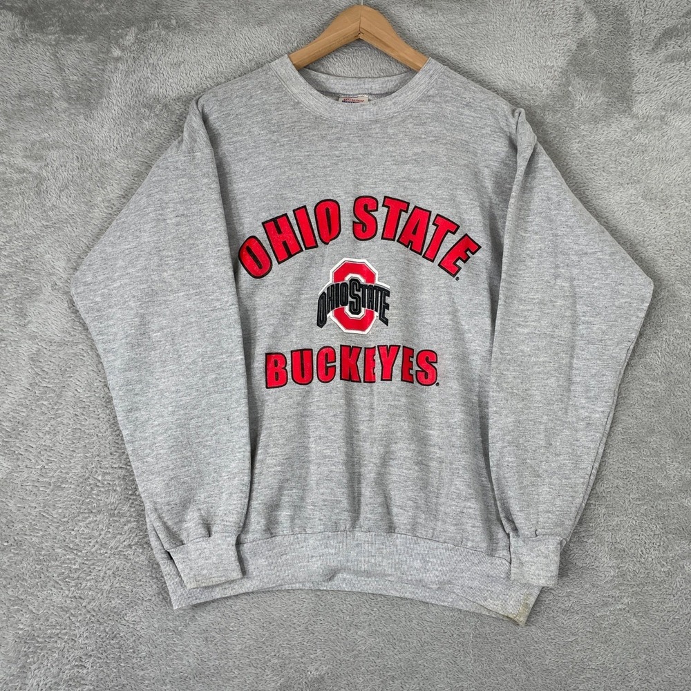Ohio State Buckeyes Sweatshirt Mens Medium Gray Graphic Crewneck NCAA
